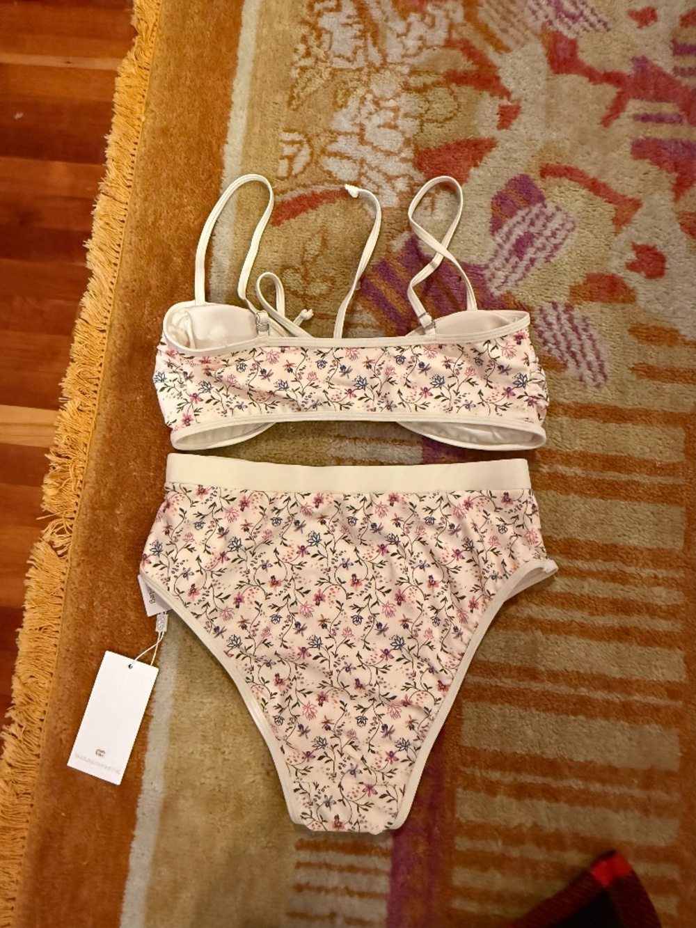 Caroline Constas high waist high leg floral bikini nwt Small S - Picture 3 of 3
